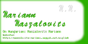 mariann maszalovits business card